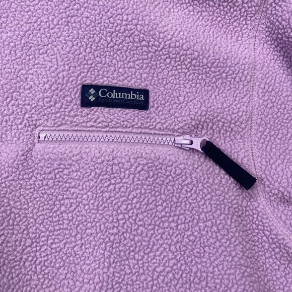 Columbia Womens Size M Lavender Fleece Pullover Snap Neck Sweater Cozy Outdoor - Picture 11 of 16